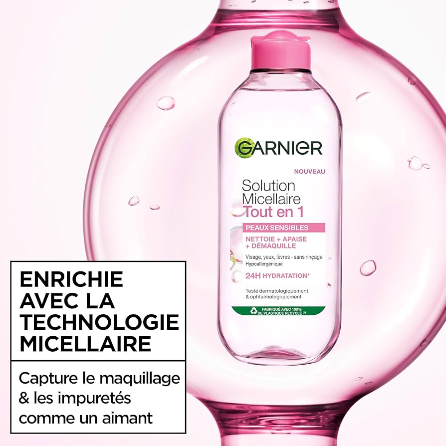 GARNIER SKIN ACTIVE SOLUTION MICELLAIRE TOUT EN 1 POUR PEAUX SENSIBLE 400ML