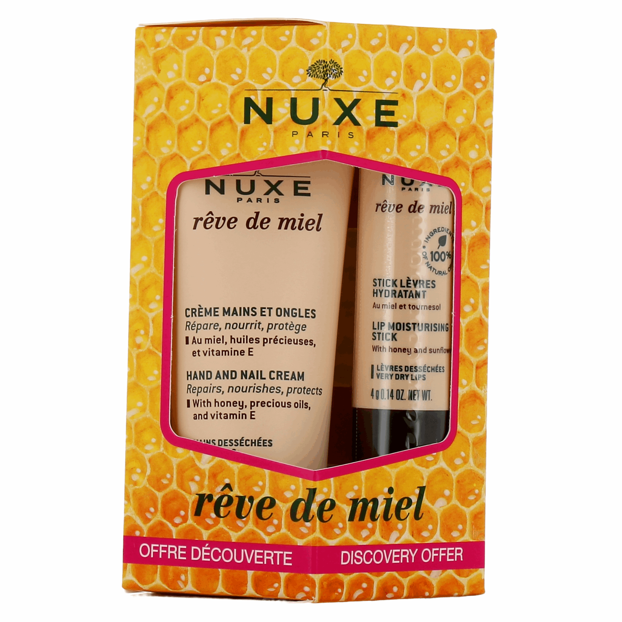 KIT NUXE RÊVE DE MIEL CRÈME MAINS ET ONGLES + STICK LÈVRES HYDRATANT - Premium  from DION - Just DA 1500! Shop now at DION