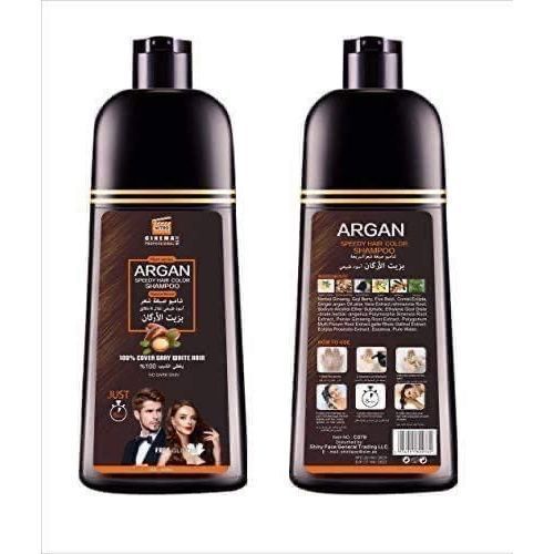 SHAMPOOING COLORANT NATUREL MARRON FONCÉ  - FAST - À L’HUILE D’ARGAN - 400ML