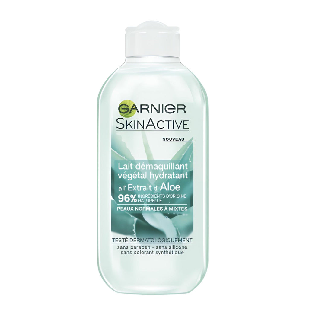 GARNIER SKIN ACTIVE LAIT DÉMAQUILLANT VÉGÉTAL HYDRATANT À L'EXTRAIT D'ALOE 200ML