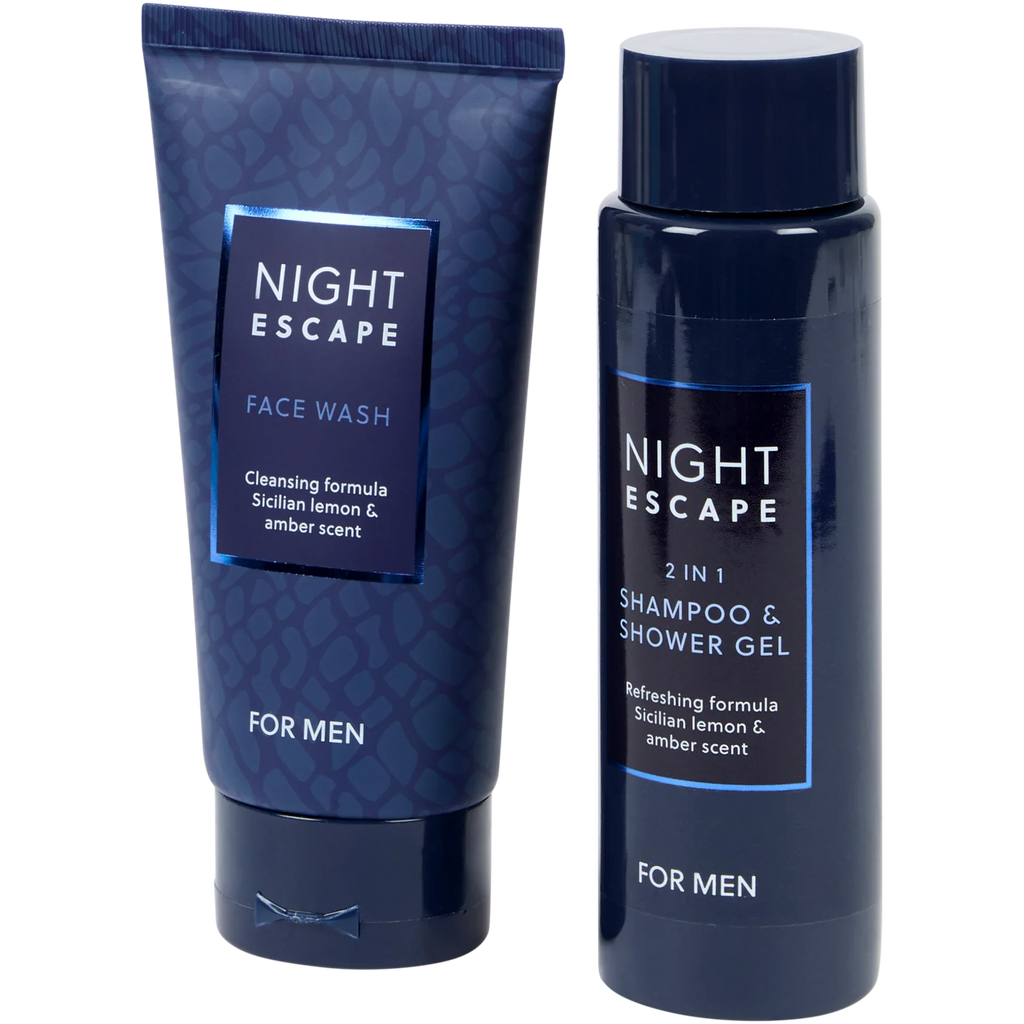 COFFRET CADEAU HOMME BLEU SHAMPOING GEL DOUCHE ET GEL NETTOYANT