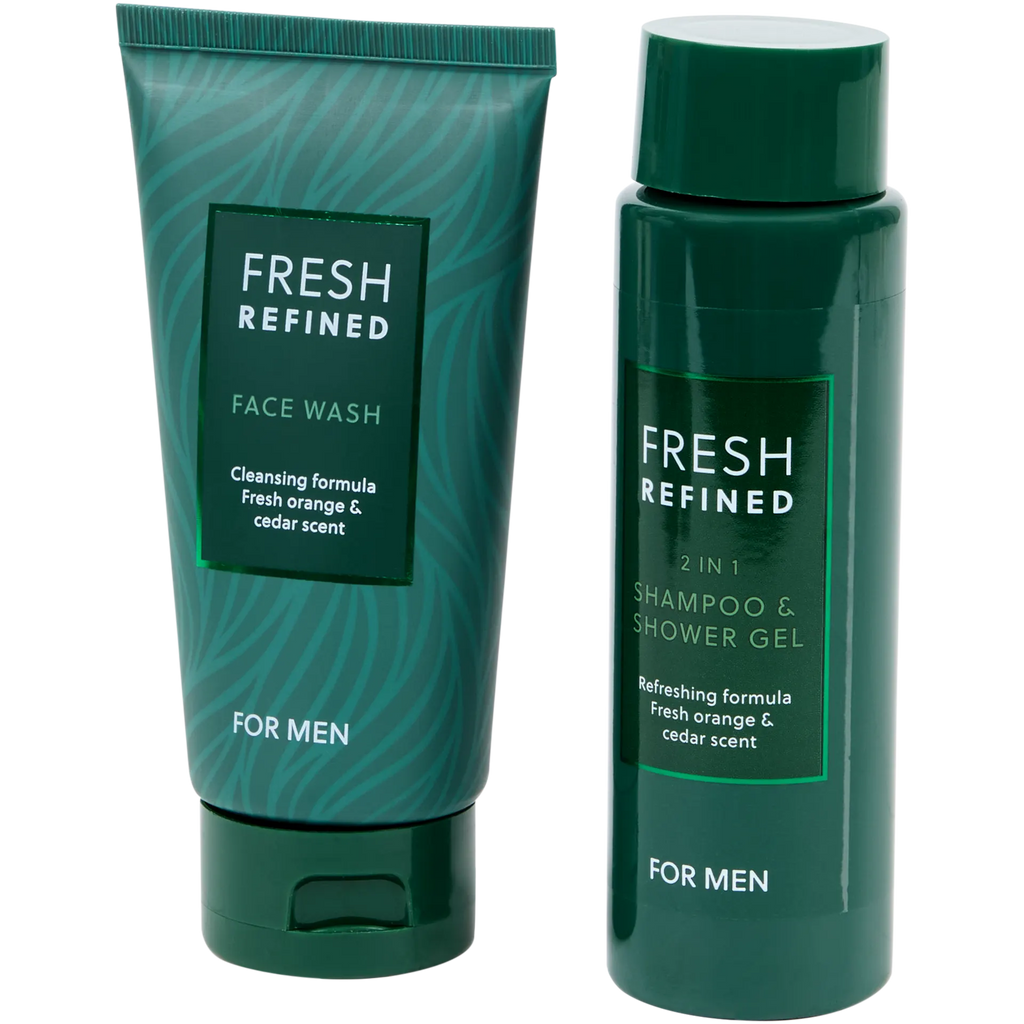 COFFRET CADEAU HOMME VERT GEL DOUCHE SHAMPOING ET GEL NETTOYANT