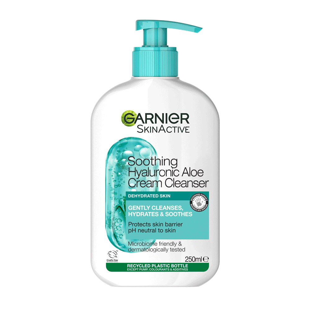 GARNIER SKIN ACTIVE SOOTHING HYALURONIC ALOE CREAM CLEANSER FOR DEHYDRATED SKIN 250ML