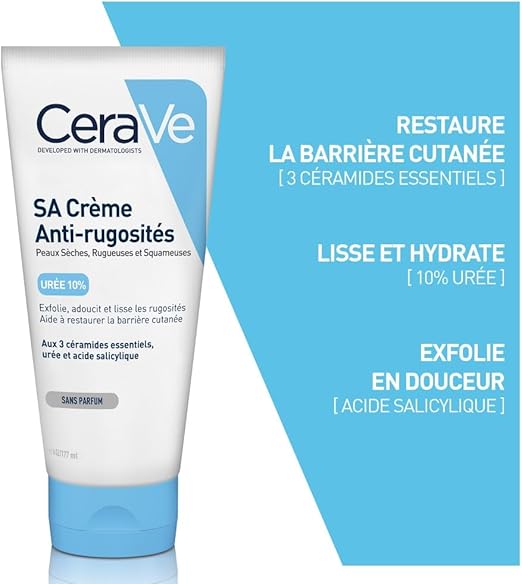 CERAVE CRÈME SA ANTI RUGOSITÉS POUR LES PEAUX TRÈS SÈCHES ET RUGUEUSE 177ML