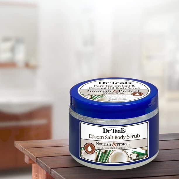 DR TEAL'S PURE EPSOM SALT COCONUT OIL BODY SCRUB 454G