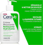 CERAVE CRÈME MOUSSANTE NETTOYANTE HYDRATANTE ( DÉMAQUILLANTE )