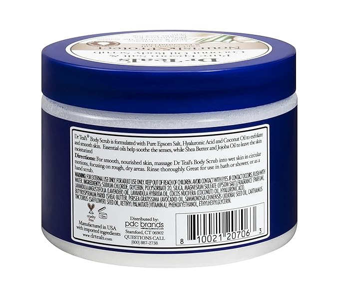 DR TEAL'S PURE EPSOM SALT COCONUT OIL BODY SCRUB 454G