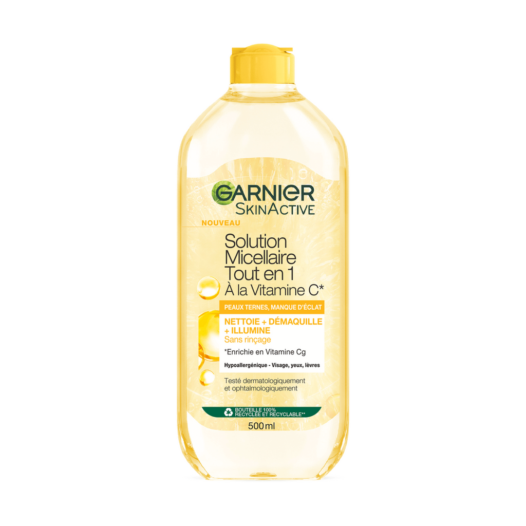 GARNIER SOLUTION MICELLAIRE TOUT EN 1 À LA VITAMINE C* POUR LES PEAUX TERNES 400ML