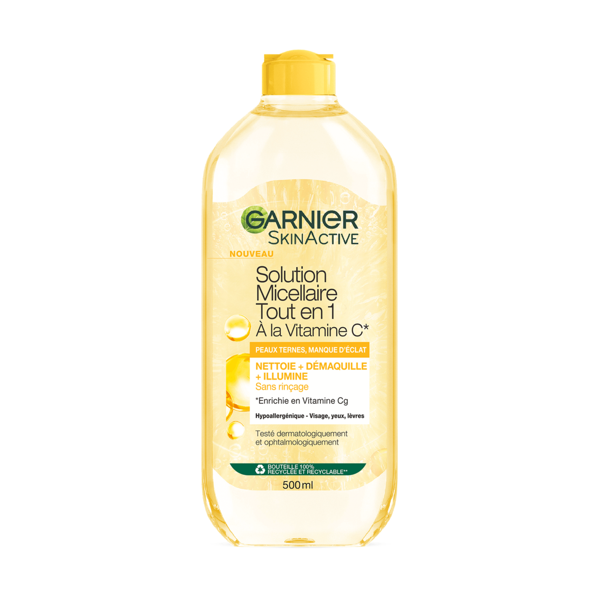 GARNIER SOLUTION MICELLAIRE TOUT EN 1 À LA VITAMINE C* POUR LES PEAUX TERNES 400ML