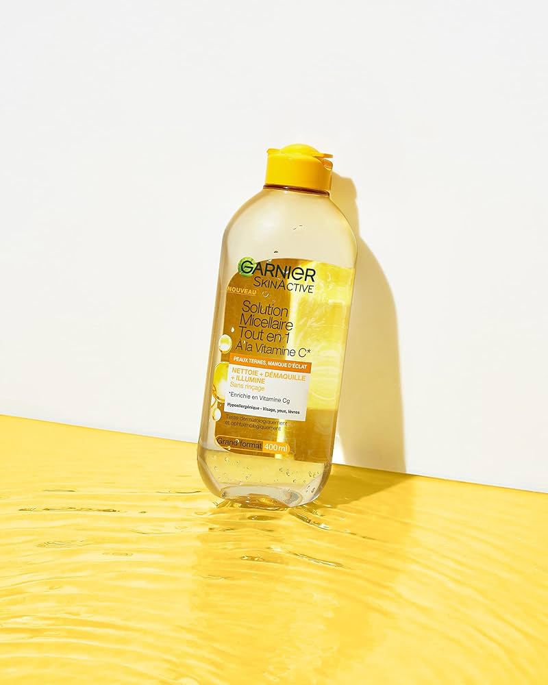 GARNIER SOLUTION MICELLAIRE TOUT EN 1 À LA VITAMINE C* POUR LES PEAUX TERNES 400ML