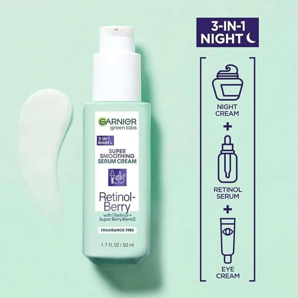 GARNIER GREEN LABS SUPER SMOOTHING SERUM CREAM 3 EN 1 RETINOL-BERRY 50ML