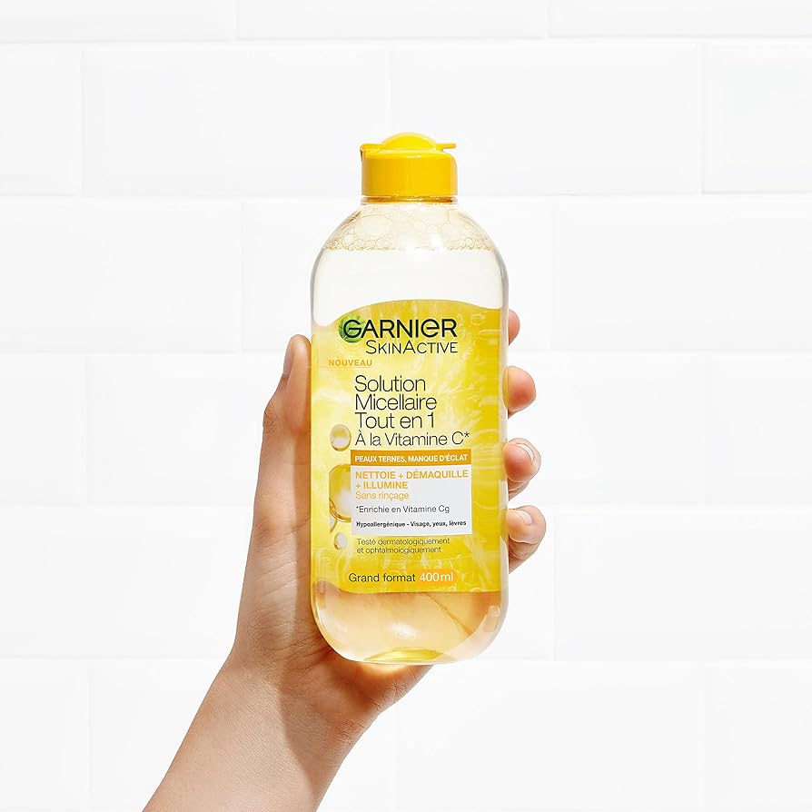 GARNIER SOLUTION MICELLAIRE TOUT EN 1 À LA VITAMINE C* POUR LES PEAUX TERNES 400ML