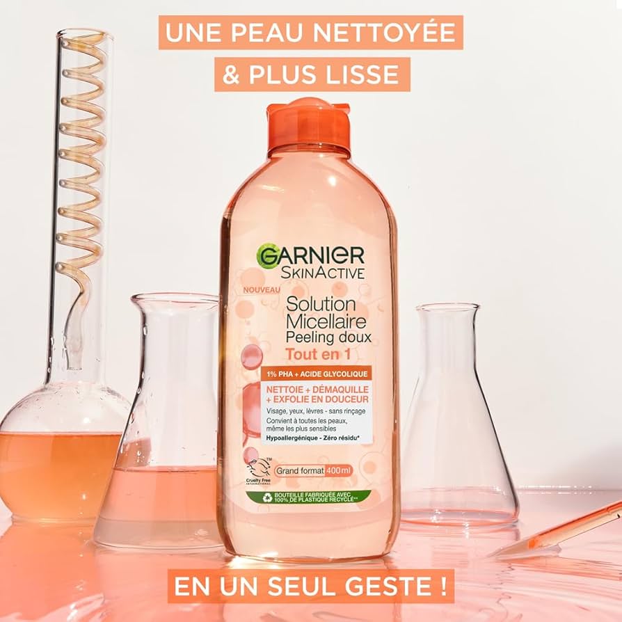 GARNIER SKIN ACTIVE SOLUTION MICELLAIRE PEELING DOUX TOUT EN 1 À TOUTES LES PEAUX 400ML