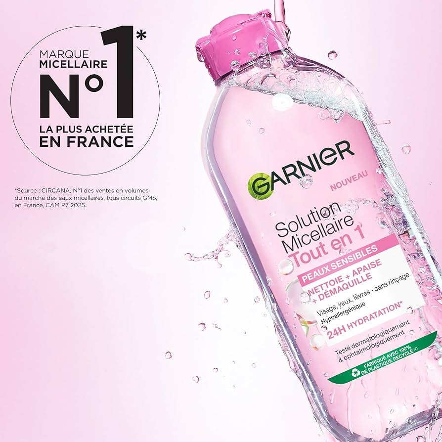 GARNIER SKIN ACTIVE SOLUTION MICELLAIRE TOUT EN 1 POUR PEAUX SENSIBLE 400ML