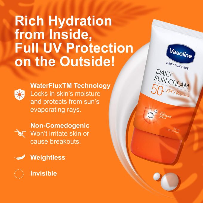 VASELINE DAILY SUN CREAM 50+SPF/PA++++( PROMO )