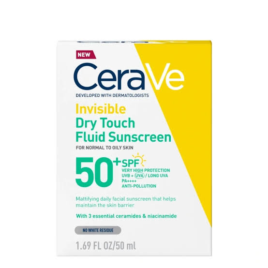 CERAVE INVISIBLE DRY TOUCH SUNSCREEN FOR NORMAL TO OILY SKIN SPF 50+ 50ml