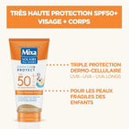 MIXA DERMOKIDS LAIT SOLAIRE ENFANTS POUR LES PEAUX FRAGILES, TRÈS HAUTE PROTECTION SPF 50+ 175ML
