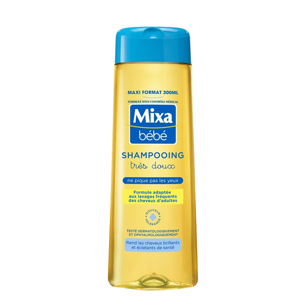 MIXA BÉBÉ SHAMPOOING TRÈS DOUX FORMULE ADAPTÉE AUX FRÉQUENTS DES CHEVEUX D'ADULTES 300ML