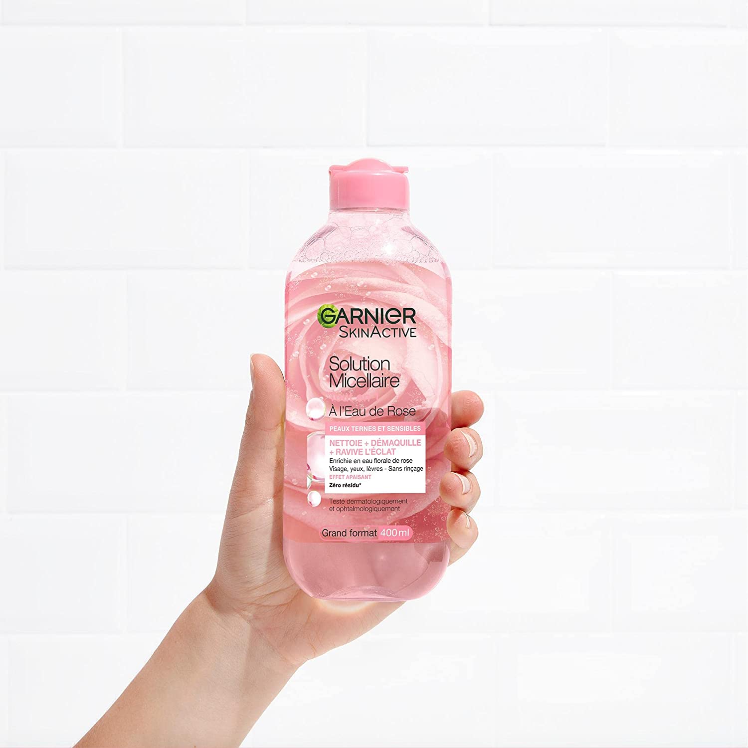 GARNIER SKIN ACTIVE SOLUTION MICELLAIRE TOUT EN 1 À L'EAU DE ROSE PEAUX TERNES ET SENSIBLES 400ML