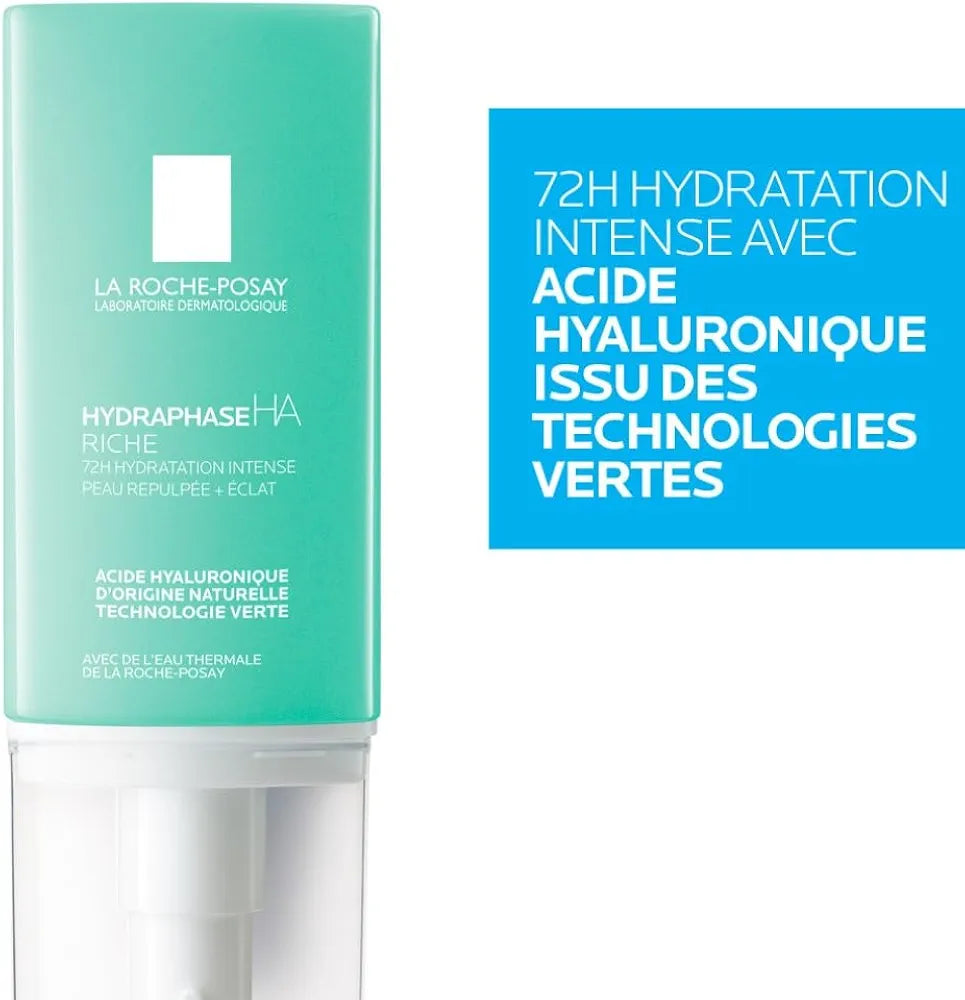 LA ROCHE POSAY HYDRAPHASE HA RICHE 72H HYDRATATION INTENSE PEAU REPULPÉE + ÉCLAT 50ML