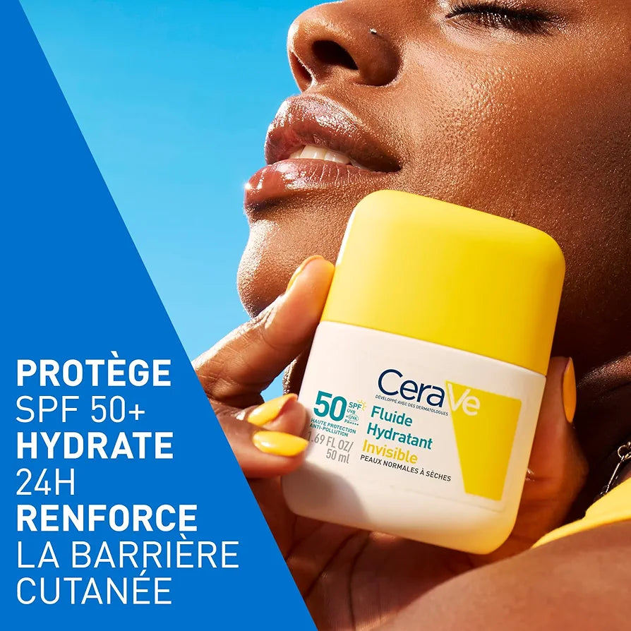 CERAVE FLUIDE HYDRATANT INVISIBLE , PEAUX NORMALES À SÈCHES SPF 50 PA++++ 50 ML