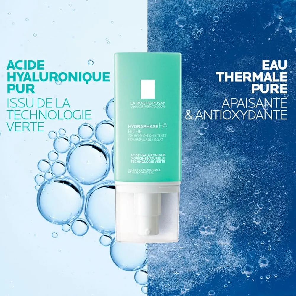 LA ROCHE POSAY HYDRAPHASE HA RICHE 72H HYDRATATION INTENSE PEAU REPULPÉE + ÉCLAT 50ML