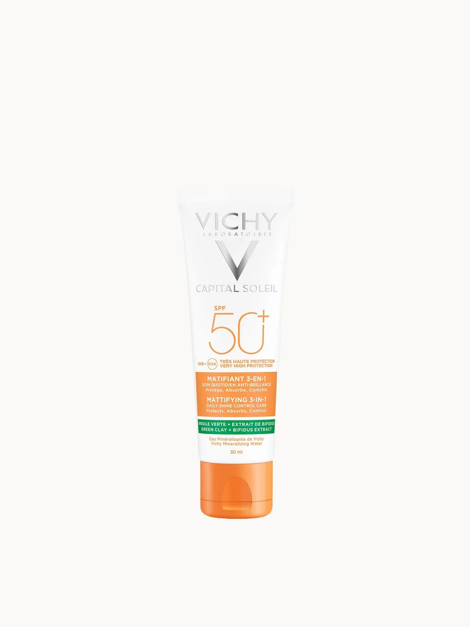 VICHY CAPITAL SOLEIL TRES HAUTE PROTECTION  MATIFIANT 3 EN 1 SPF 50+  50ML