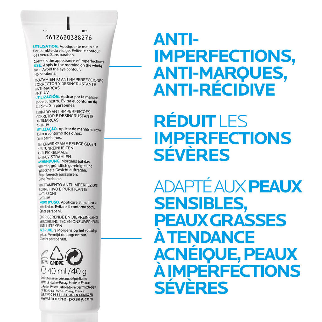 LA ROCHE POSAY EFFACLAR DUO + SPF30 SOIN ANTI-IMPERFECTIONS CORRECTEUR DÉSINCRUSTANT ANTI-MARQUES ANTI-UV 40ML