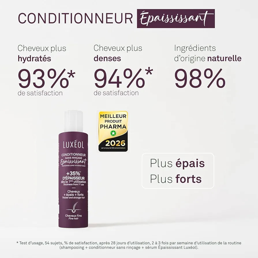LUXÉOL CONDITIONEUR SANS RINÇAGE 35% ÉPAISSISSANT 150ML