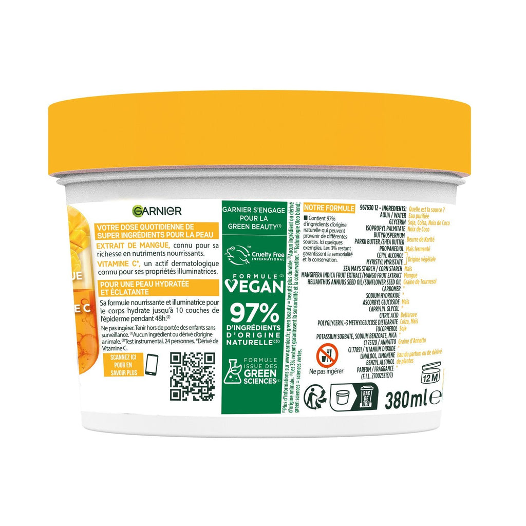 GARNIER VITAMINE C BODY SUPER FOOD CRÈME NUTRI-ÉCLAT 48H 380ML